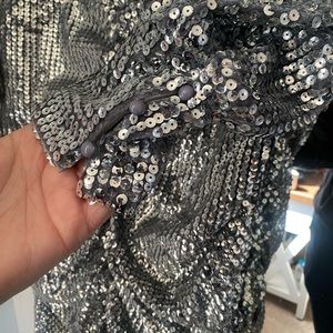 Plus Mini Dress Sequin Ruched UK 24 / US 22